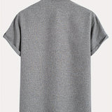 Kristóf™ | Elegant short-sleeved shirt with stand-up collar