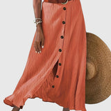 Semi-sheer midi skirt with slit