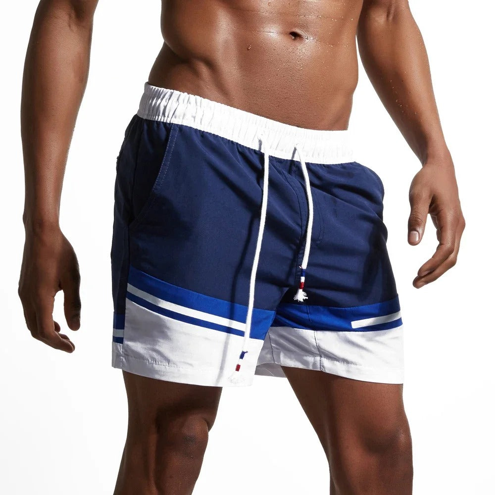 Heidi-Mode | Quick-Dry Swim Trunks for Men with Colorblock & Patchwork
