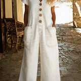 Denise | Farmer Overall V-neck with Short Sleeves