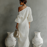 Strapless Canvas Dress in Ivory