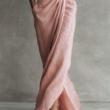 Pink V-neck Maxi Dress