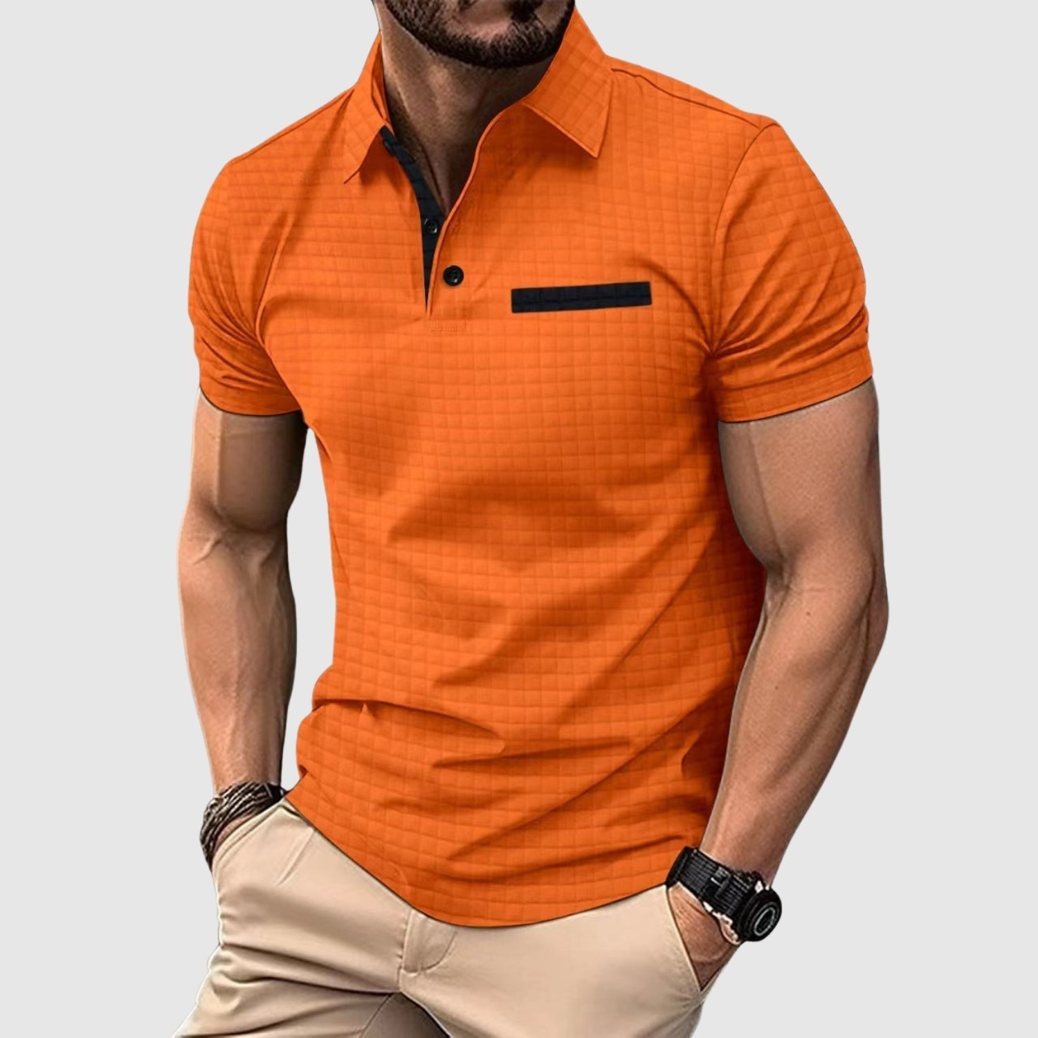 Hyacinth – Polo shirt with textured knit
