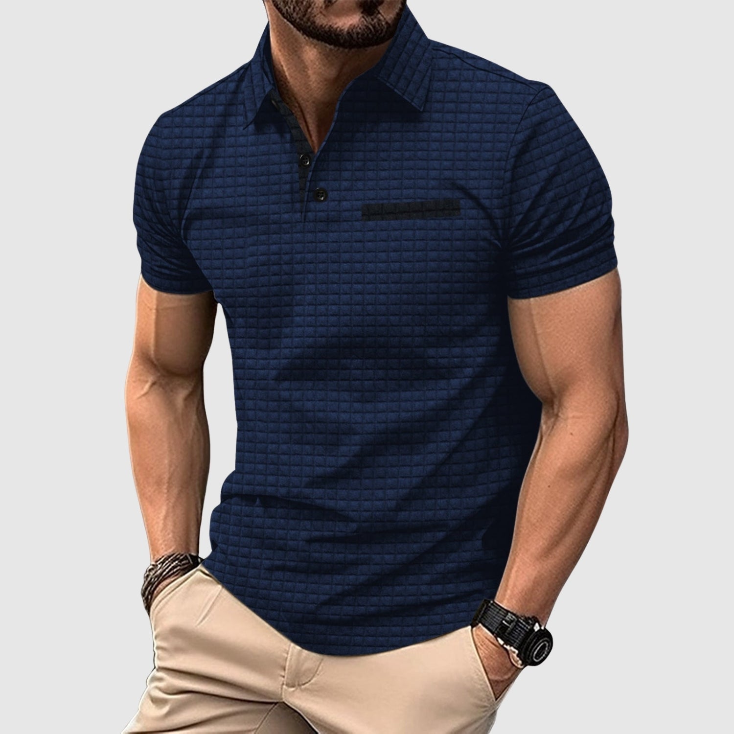Hyacinth – Polo shirt with textured knit