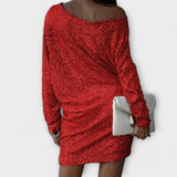 Shiny, sequined dresses with contrast