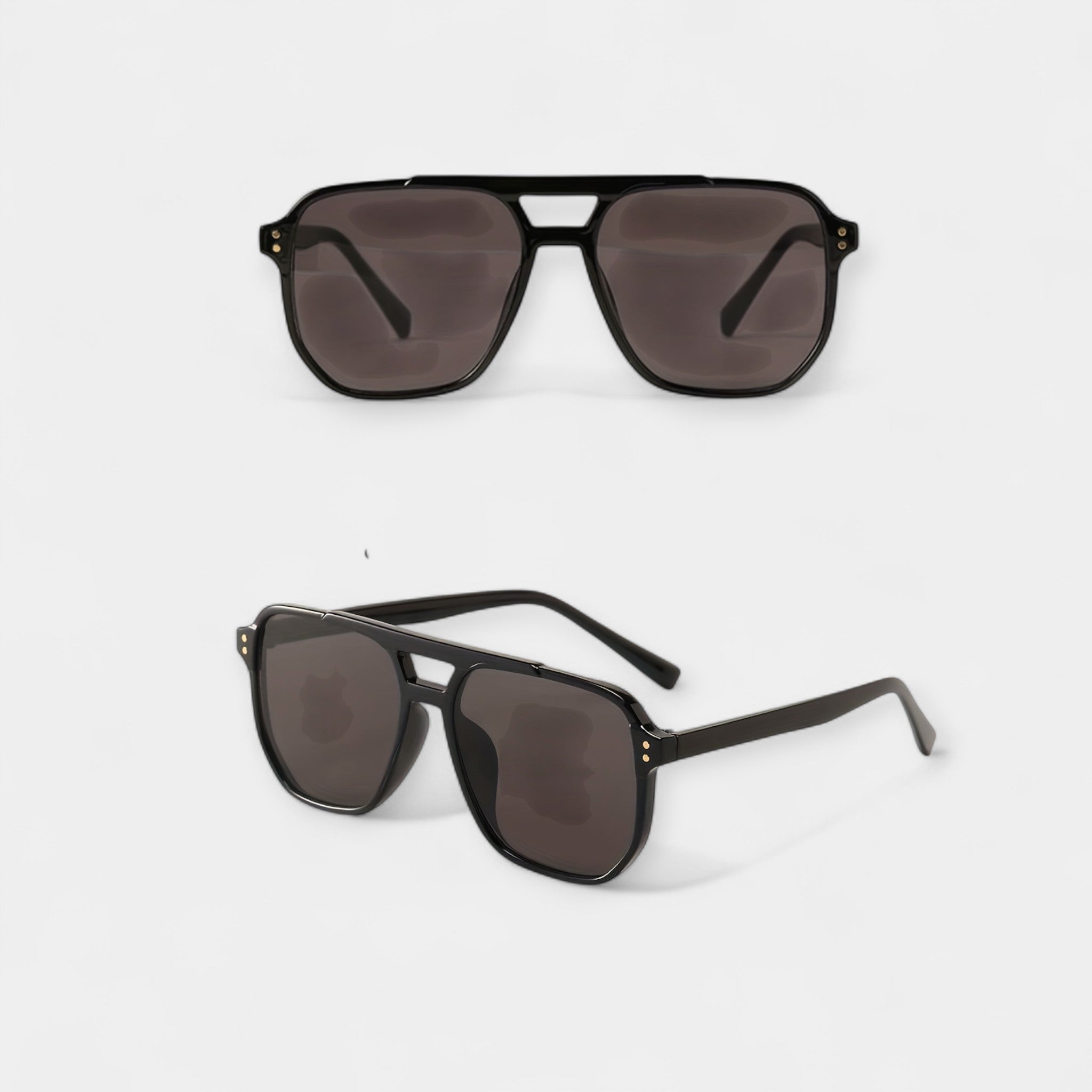 Square Glasses with Rivets