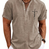 Kristóf™ | Elegant short-sleeved shirt with stand-up collar
