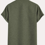 Kristóf™ | Elegant short-sleeved shirt with stand-up collar