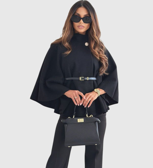 LEA - Stylish jacket with butterfly sleeves and a belt