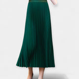 Long pleated silk skirt