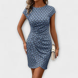 Emma - Short tulip dress with engineered print