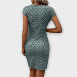 Emma - Short tulip dress with engineered print