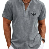 Kristóf™ | Elegant short-sleeved shirt with stand-up collar