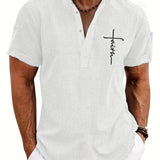 Kristóf™ | Elegant short-sleeved shirt with stand-up collar