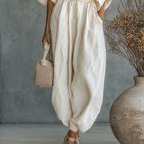 Off-Shoulder Linen Set with Pants