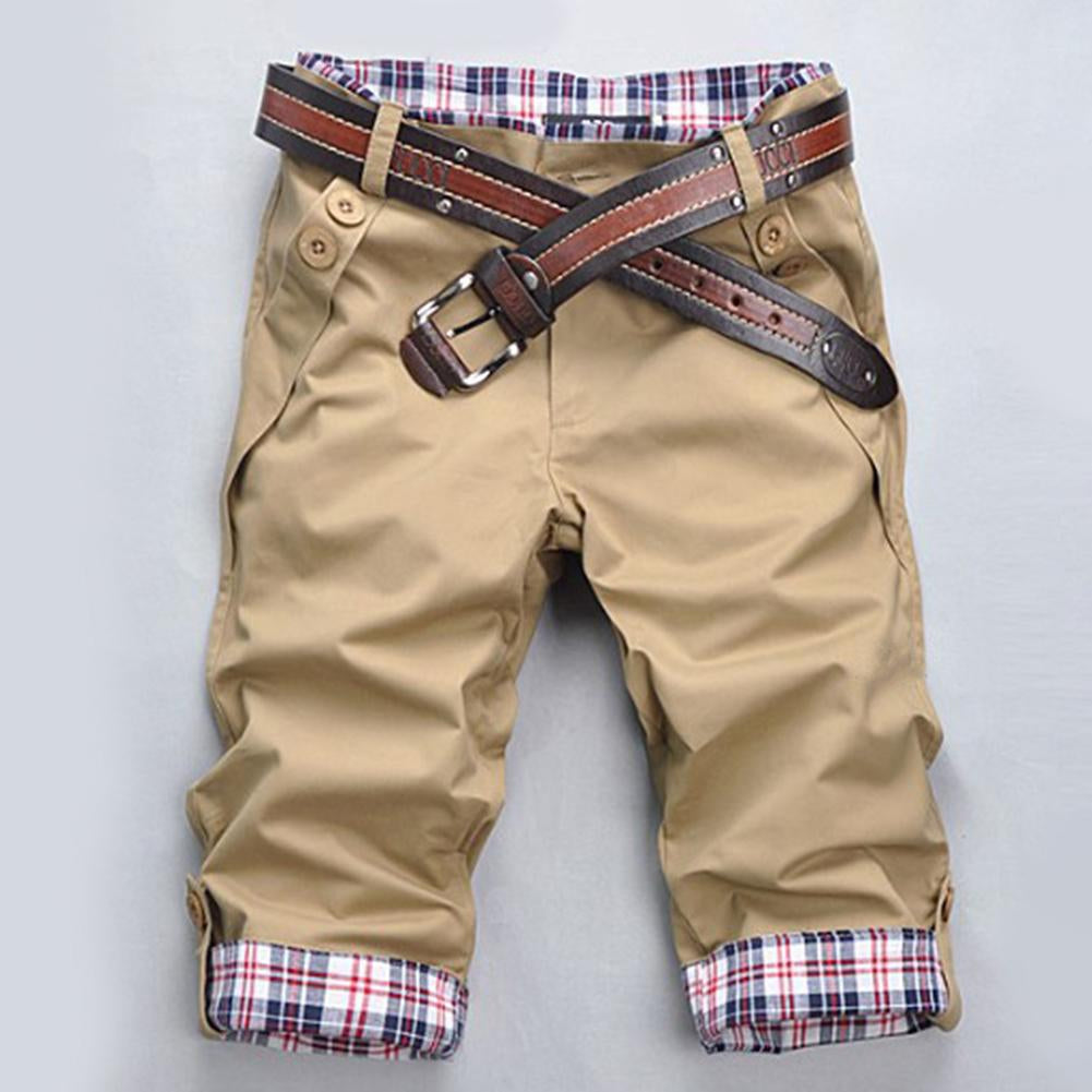 Heidi – High-quality shorts with a belt and checkered pattern