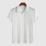 Tivadar – Fine knit polo shirt with textured design
