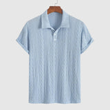 Tivadar – Fine knit polo shirt with textured design