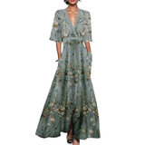 Noelle | Spring Floral V-neck Dress