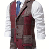 Men's herringbone tweed vest