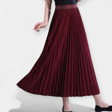 Long pleated silk skirt