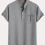 Kristóf™ | Elegant short-sleeved shirt with stand-up collar