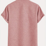 Kristóf™ | Elegant short-sleeved shirt with stand-up collar