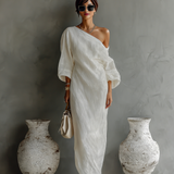 Strapless Canvas Dress in Ivory