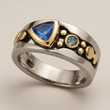 Retro Blue Crystal Ring