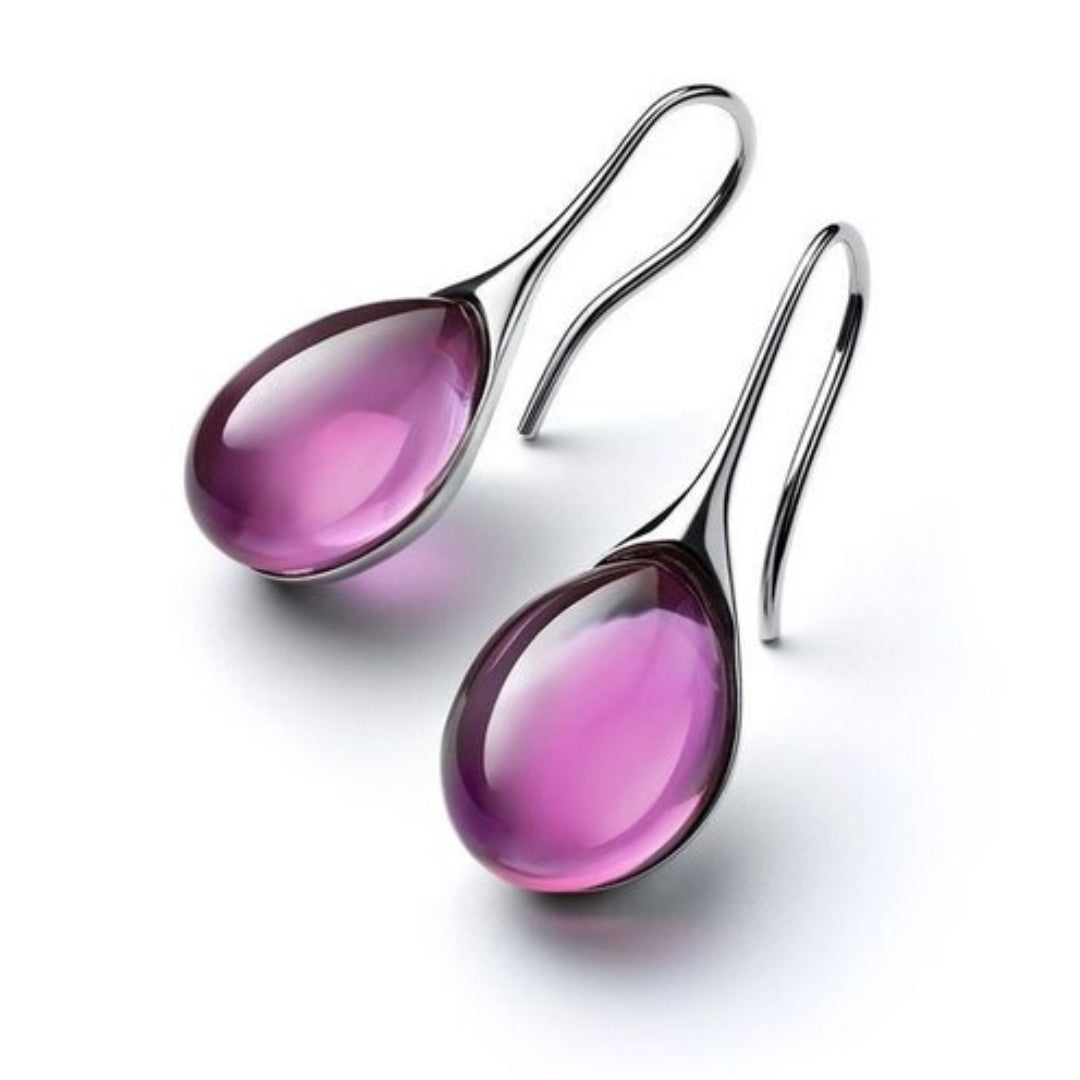 Gold and Silver Colored Crystal Drop Earrings