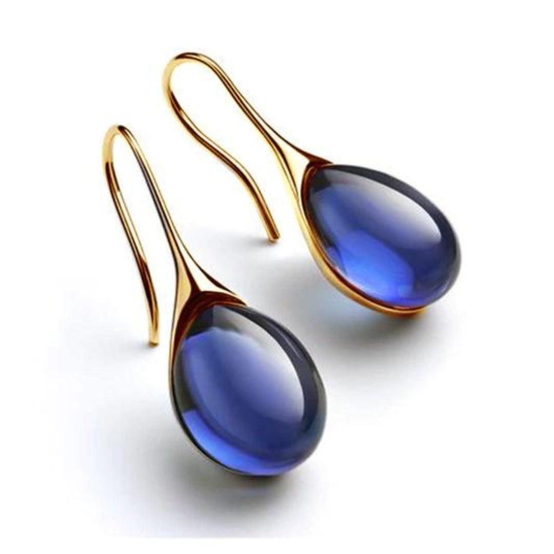 Gold and Silver Colored Crystal Drop Earrings
