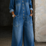 Elena | Laza V-neck Long Sleeve Jumpsuit