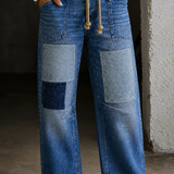 Margaret | Drawstring trousers with patchwork design