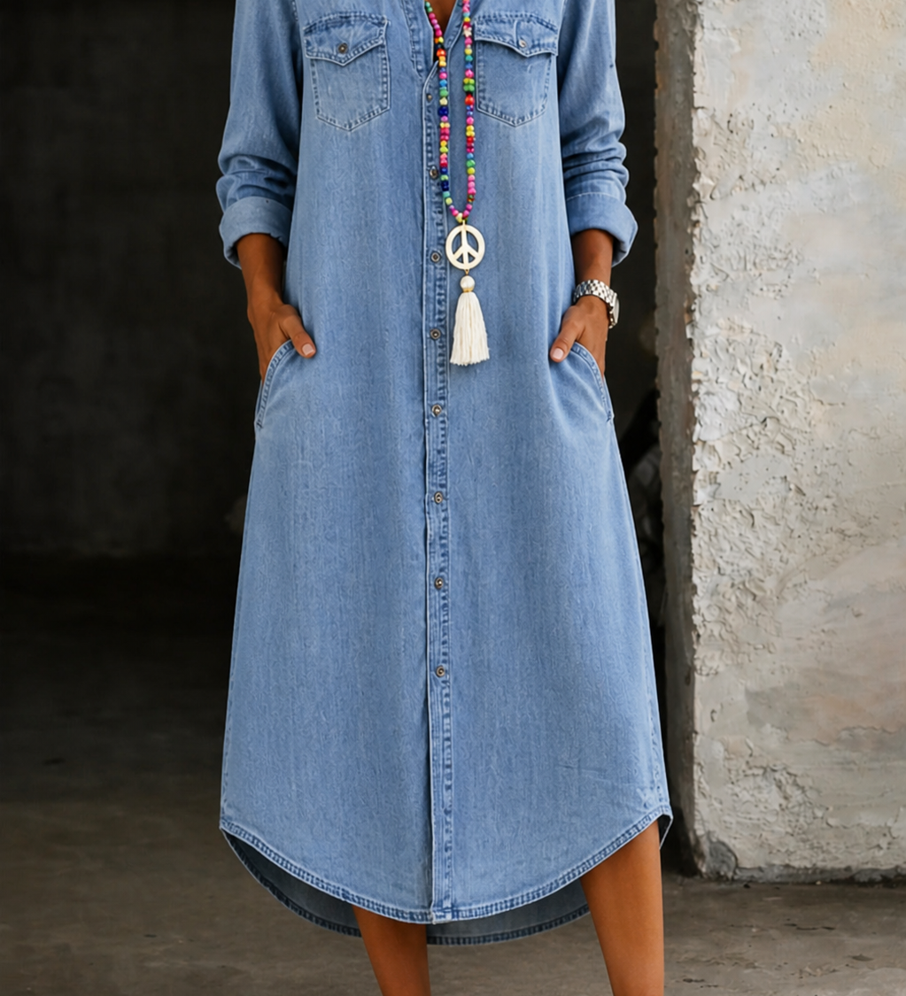 Helen | Stylish and Comfortable Long Denim Dress