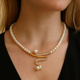 Natural Pearl Necklace and Earrings Set