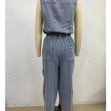Rosalia | Sleeveless denim overall