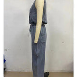 Rosalia | Sleeveless denim overall