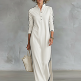 Maxi dress Button-neck jumper