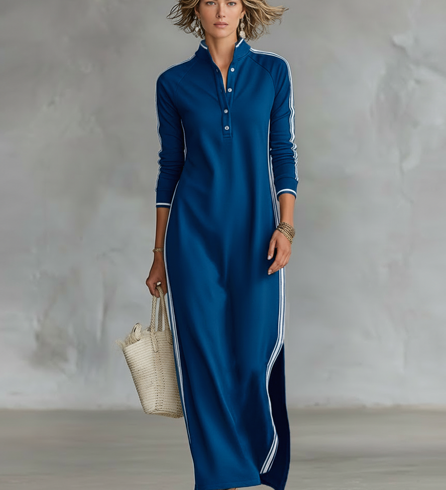 Maxi dress Button-neck jumper
