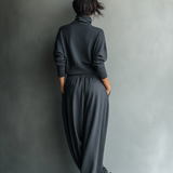 Knitted Set with Wide-Leg Trousers