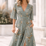Noelle | Spring Floral V-neck Dress