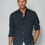 Essential Linen Shirt - Navy Blue