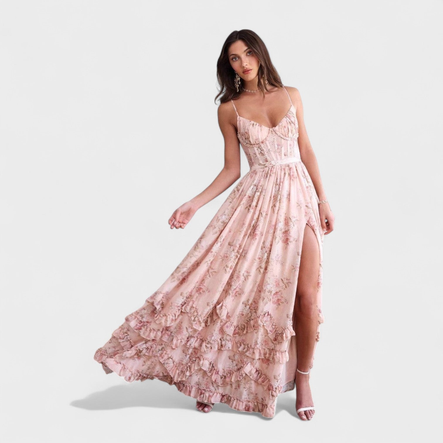 Florência - Boho hosszú ruha hasítékkal