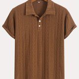 Tivadar – Fine knit polo shirt with textured design