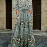 Rute - Elegant floral print maxi dress