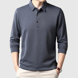 Lászlóffy - Elegant men's long-sleeved polo shirt