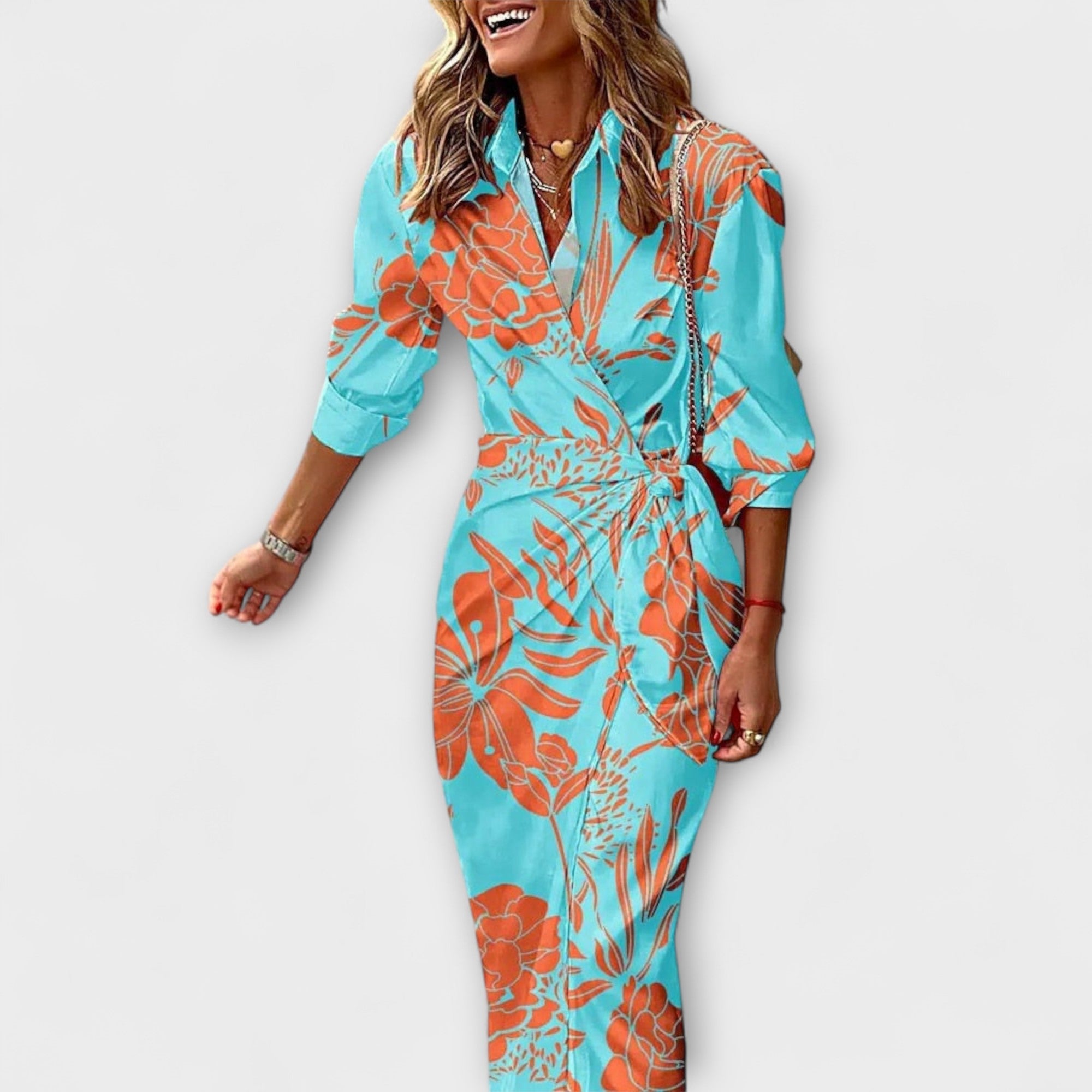 Klarisa Striped Midi Dress