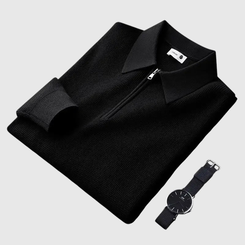 Ákos - Elegant men's zipped jumper