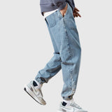 Elegant denim jogger trousers