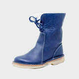 Waterproof leather shoes with wool lining